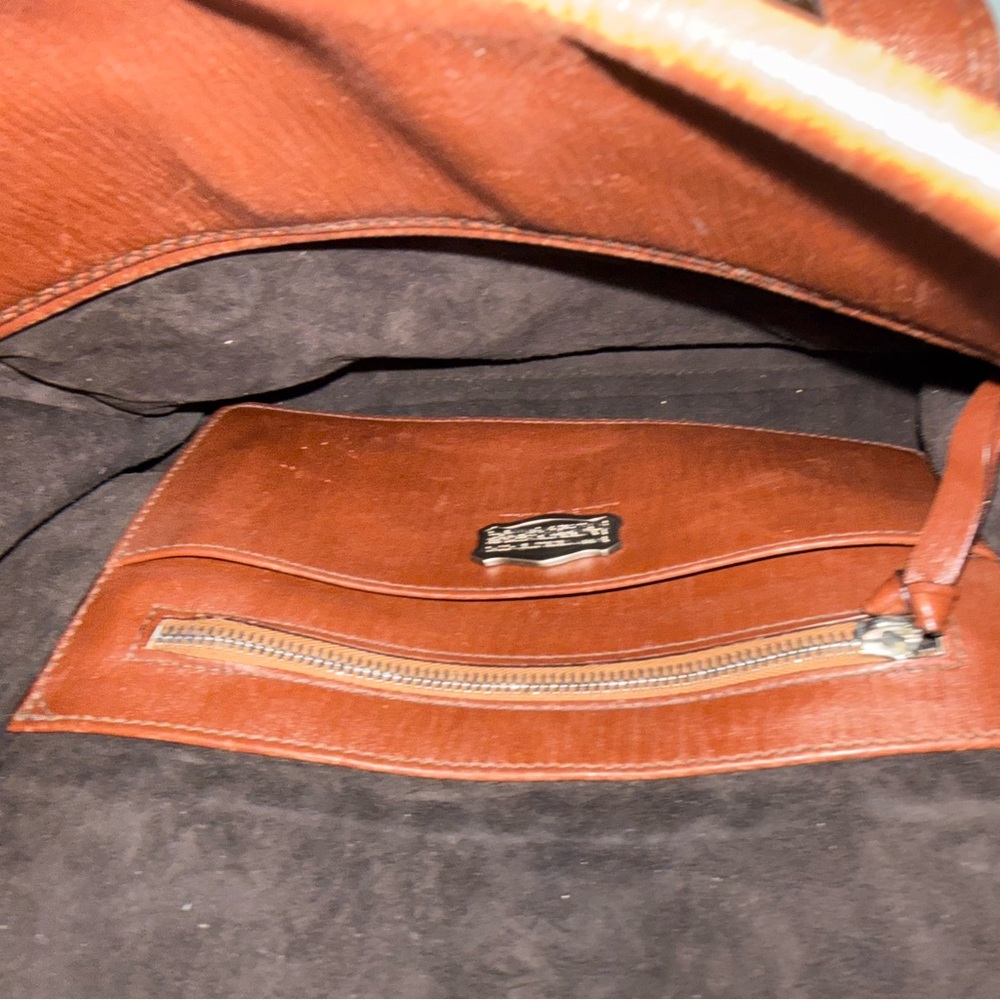 Vintage Kieselstein-Cord Leather Studded bag w/ silver Native American Medallion - Picture 8 of 11